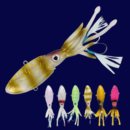 LureLegend™ Vibrating Squid Lures - Dark Khaki